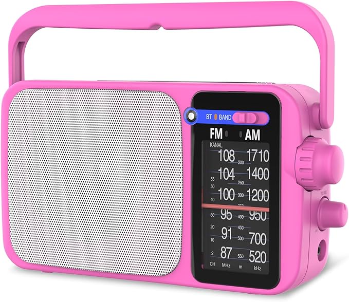 YOWGULF AM FM Radio with Best Reception,Bluetooth Portable AM FM Transistor,Battery Operated Radio or AC Power,Large Dial,Headphone Jack, Gifts for Seniors Elderly