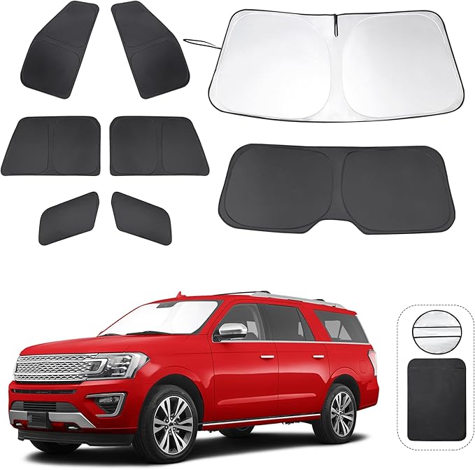 TTINGLU Window Shades for Ford Expedition SUV 2018-2024 8PCS Accessories Car Side Full Windows Rear Triangular Windshield Sun Shade Sun UV Rays & Privacy Protection for Camping,Napping,Relaxing