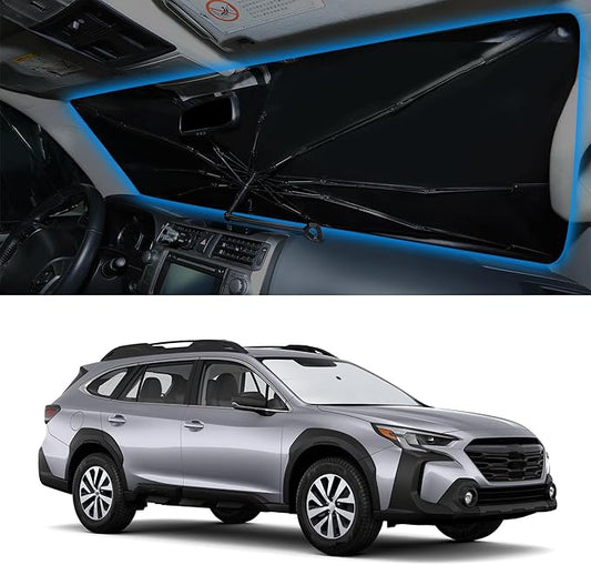 Windshield Sun Shade Umbrella Compatible with 2020-2024 2025 Outback SUV, Base, Premium, Limited, Touring Accessories Sun Visor Heat Protection Keeps Car Cool