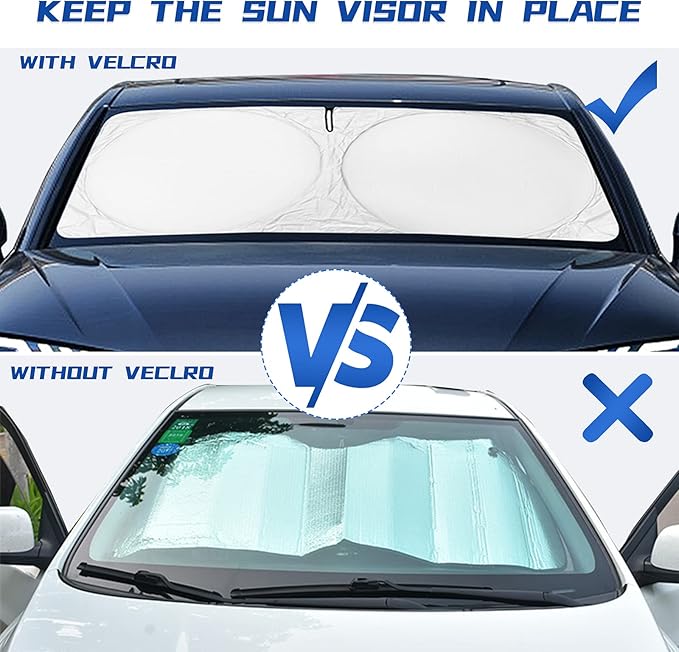 for Toyota Corolla 1990-2025 Windshield Sun Shade, Front Window Sunshade for 2022 Corolla Prius Yaris Sienna Toyota C-HR 2018-2023 Custom Fit Windshield Cover Sun Visor 210T Reflective Car Accessorie