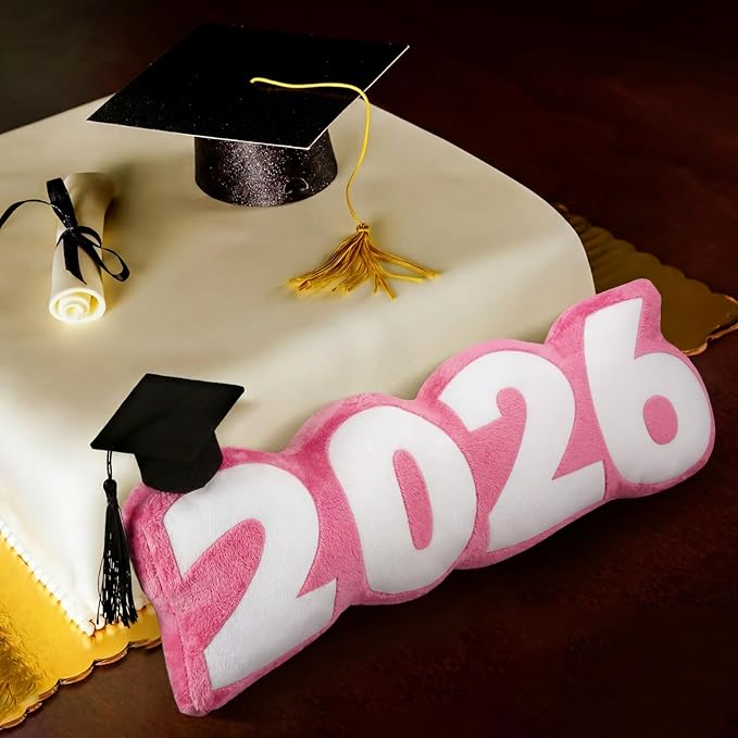 Beeveer Autograph Stuffed Pillow 15.7" Graduation Autograph Stuffed Pillow Graduation Guest Signature Gifts Grad Party Sign in Decor for High School College ()