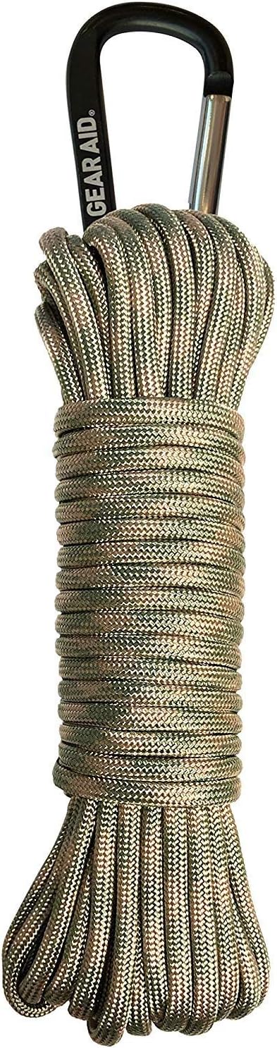 Gear AID 550 Paracord and Carabiner, 7 Strand Utility Cord for Camping and Survival