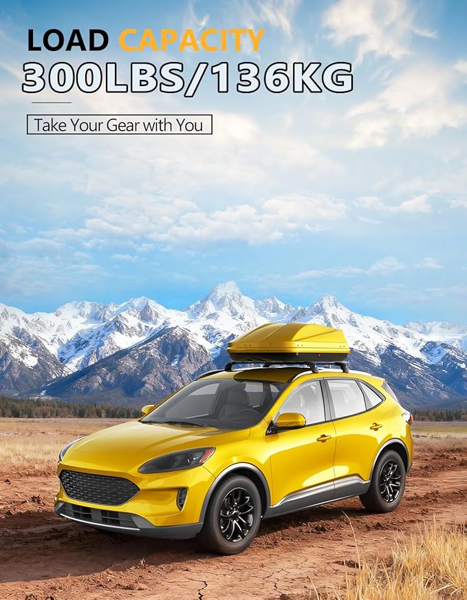 Tuyoung 300lb Lockable Roof Rack Cross Bars Compatible with Ford Escape 2020 2021 2022 2023 2024 2025 2026 with Flush Side Rails, Heavy Duty Anti-Theft Aluminum Roof Rails Crossbars Cargo Carrier Bag