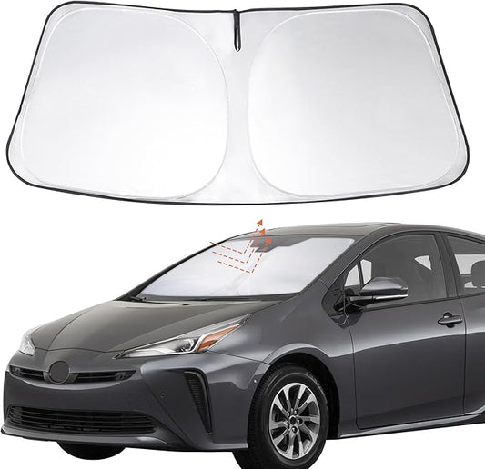 Windshield Sun Shade Custom Fit 2016-2022 Toyota Prius Hatchback (NOT for Prius C or Prius V) Accessories Foldable Window Sunshade Sun Blocker Damage Keep Car Cooler