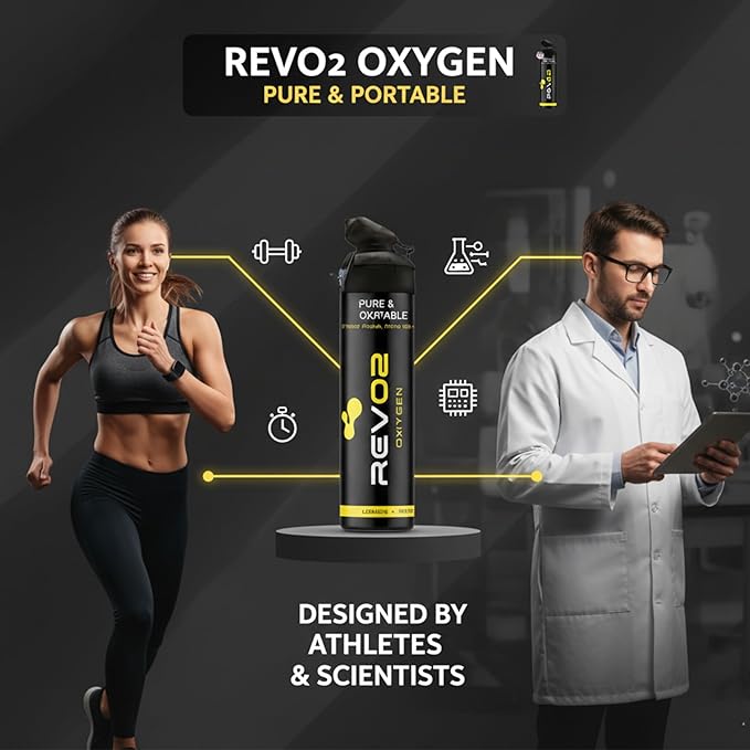Oxygen Can | 98% Pure Portable Oxygen for Recovery, Immunity & Hiking | 10L Canister with Leak-Proof Mouthpiece & Trigger Lock | Natural Citrus Boost for Breathing, Energy & Wellness - Lemon 12 Pack