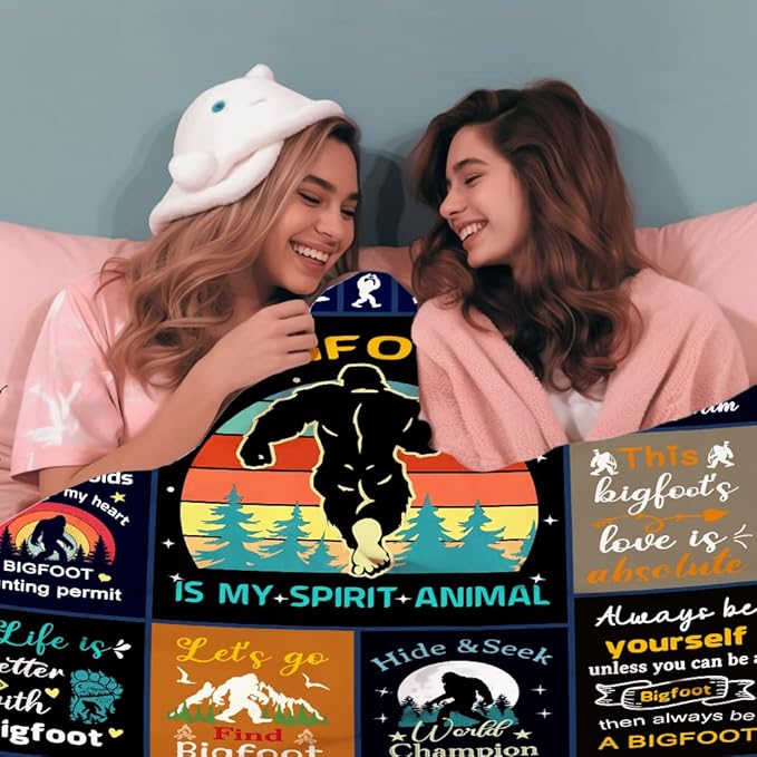Bigfoot Sasquatch Blanket Gifts for Adults Men Unique,Cool Throw Blankets Sasquatch Decor for Men Women Kids Boys Bigfoot Lovers 60"X50"