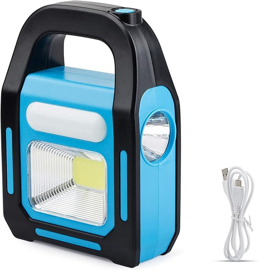 1 Pack 3 in 1 Solar USB Rechargeable Brightest COB LED Camping Lantern, Waterproof Emergency Flashlight LED Light