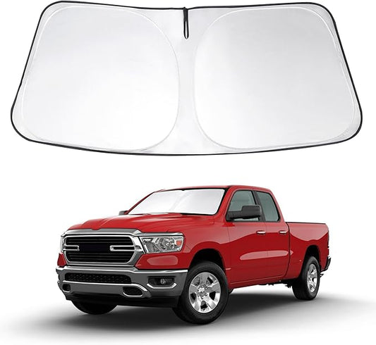Windshield Sun Shade Custom Fit 2019-2023 2024 2025 2026 Dodge RAM 1500 Accessories CrewCab,MegaCab Pickup,2Dr RegularCab,4Dr QuadCab Foldable Sunshade