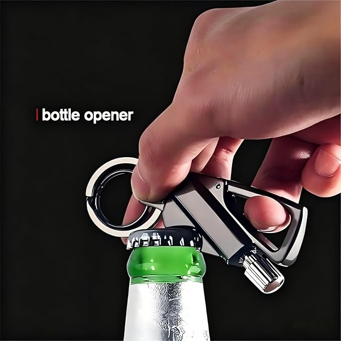 Permanent Match Infinity Lighter- Reusable Waterproof Survival Lighter with Multitool Keychain & Bottle Opener, Starter for Outdoor Camping, Hiking, Emergency Kits (Gold+Silver)