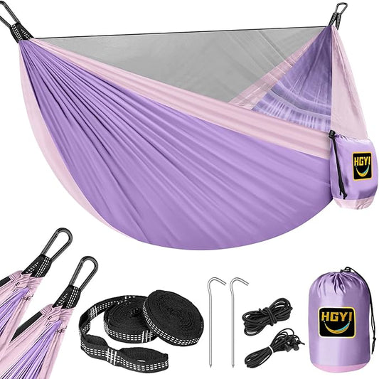 Camping Hammock Mosquito Net,Double & Single Portable Hammocks for Kids Hammocks with 2 Tree Straps,Hammock Tent for Travel Camping,Camping Accessories for Indoor Outdoor Hiking Backpacking
