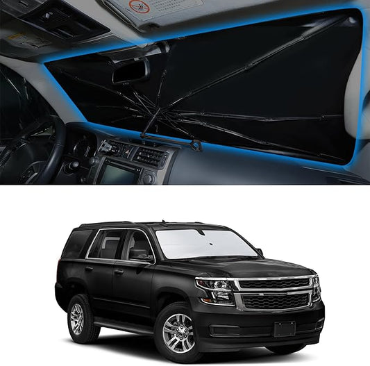 Windshield Sun Shade Umbrella Accessories Compatible with 2015 2016 2017-2020 Tahoe SUV for Foldable Sunshade Sun Visor Blocks UV