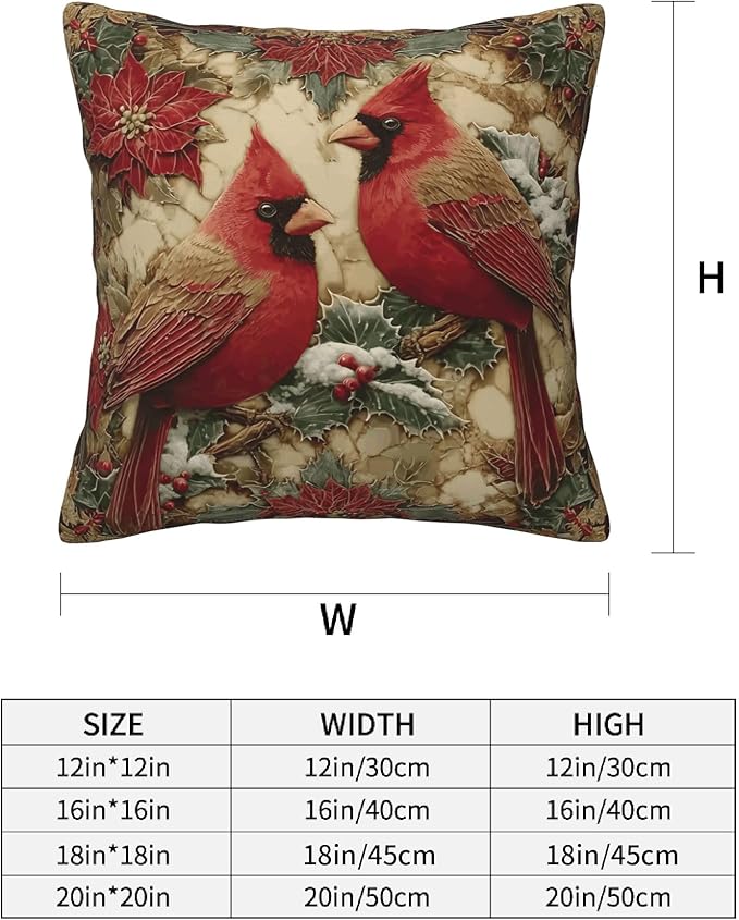 Christmas Throw Pillow Covers 18 X 18 Inch Set of 4 Decorative Cushion Cover Home Decor for Sofa Chair Couch Bedroom Living Room