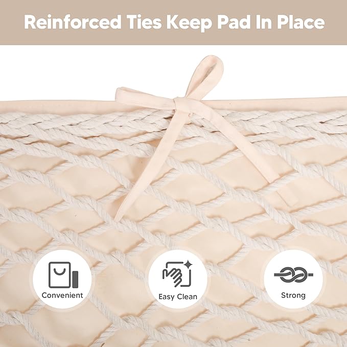 SUNCREAT Outdoor Portable Hammock Pad, 2 Person Polyester Hammock Pad, Beige