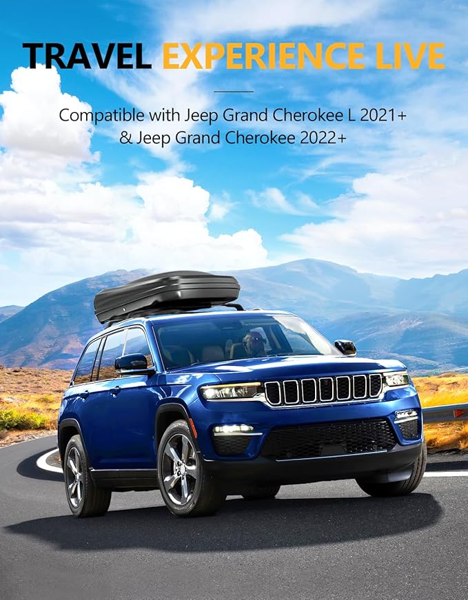 Tuyoung 300lb All Aluminum Roof Rack Cross Bars Compatible with Jeep Grand Cherokee L 2021-2026 and 2022 2023 2024 2026 Grand Cherokee WL, Lockable Heavy Duty Crossbar Racks Roof Rail Rooftop Luggage