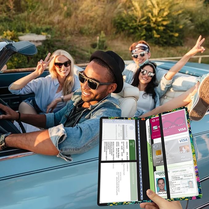Car Registration and Insurance Holder, with Magnetic Closure for License, Cards and Documents, All Vehicle Needs and Car Accessories (Cat)