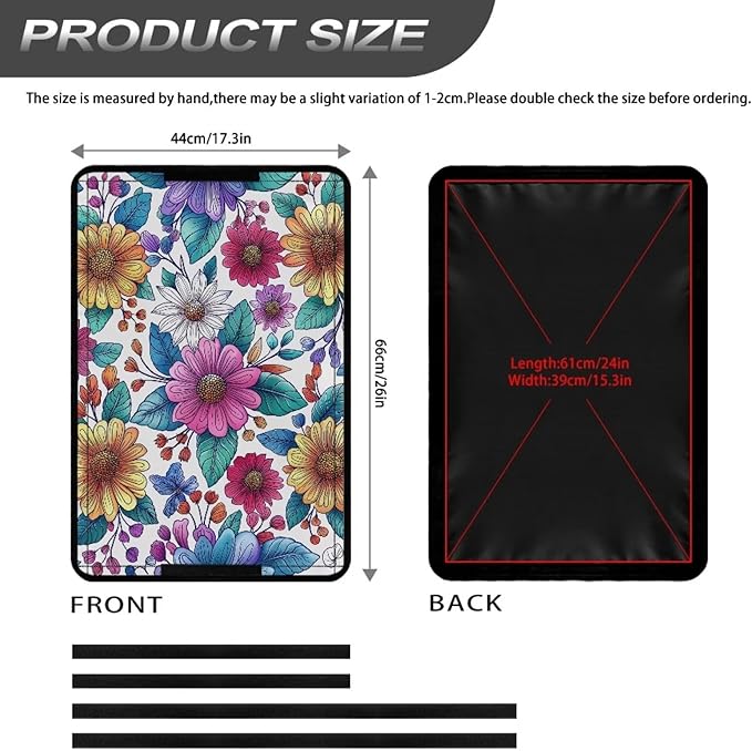 RV Door Window Shade Cover, RV Door Window UV Protective Cover, Colorful Flower Foldable Travel Trailer Motorhome Rv Screen Door Protector, RV Accessories for Inside