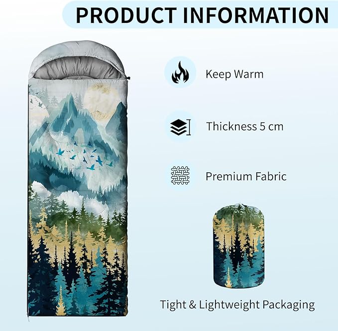 Camping Sleeping Bags, Lightweight Waterproof Sleeping Bag and Compact with Compression Sack for Outdoor