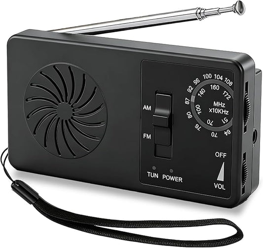Pocket Mini Radio, Portable AM FM Worldband Radio with Best Reception, 2AAA Battery Operated Transistor Radio with Earphone Jack, Loud Speaker for Indoor/Outdoor/Emergency & Gift