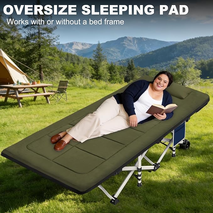 80 x 36 Inch Camping Cot Mattress Floor Mattress Waterproof Sleeping Pad for Camping Travel Easy to Store Floor Pad for Tent Cot Guest Garden Lawn Outdoor Indoor