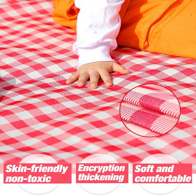 LRUUIDDE Extra Large Picnic Blanket Beach Blankets, Outdoor Foldable Waterproof Sand Mat for Beach Camping Hiking Travel Family Concerts Grass Park Music Festival Lawn Mats (Red, 80x80inch)