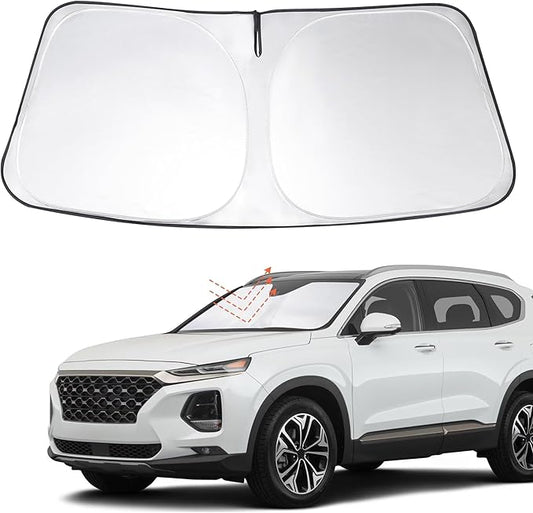 Windshield Sun Shade Custom Fit 2019 2020 2021 2022 2023 Hyundai Santa Fe Accessories Foldable Sunshade Sun Blocker Front Window Shades Covers Keep Car Cooler