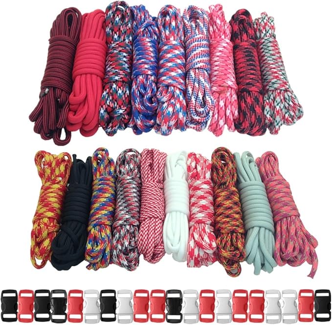 Paracord Planet 550lb Type III Paracord Combo Crafting Kits with Buckles
