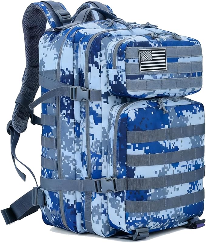45L Military Tactical Backpack for Men & Women Bug Out Bag Assault pack Molle Daypack Hiking Trekking Rucksack(Navy Digital)