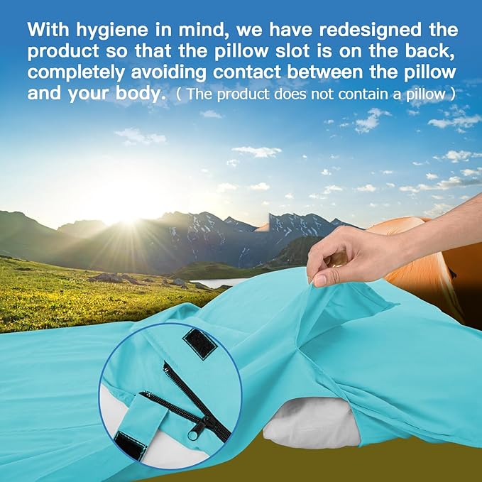JAICOM Sleeping Bag Liner, Travel Sheets & Adult Sleep Sack, Ultralight and Portable Summer Sleeping Bag - Ideal for Backpacking, Hotels and Hostels, Business Trips, Camping