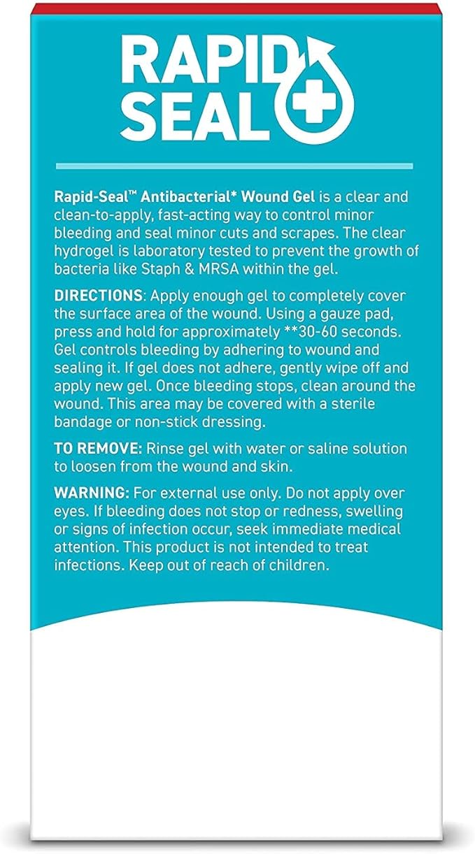Rapid-Seal Wound Gel (1 Tube) | Stops Bleeding in Seconds | Ideal for Cuts, Scrapes, Razor Nicks for Emergency First Aid Supplies