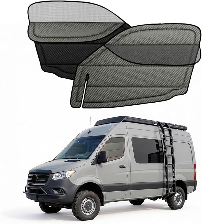 Extra-Thick Front Door Window Covers(Pair) for Mercedes-Benz Sprinter 2019-2026 VS30, Magnetic Insulated Blackout Sunshade, XPE Foam & Thinsulate Cotton, AllSeasonGuard Pro