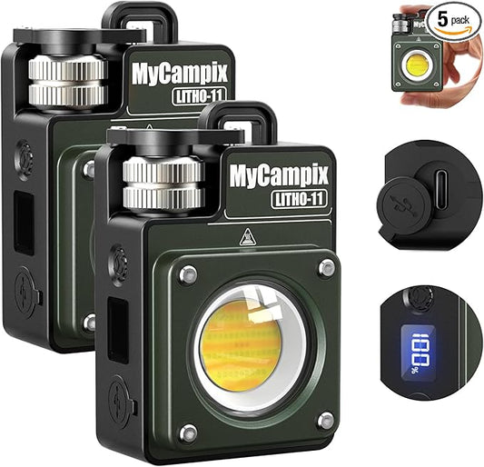 Portable Camping Light, 3500LM Adjustable LED Camping Lantern Rechargeable with 2.5-15H Runtime&Screen, Alloy Waterproof Flashlight for Power Outages, Emergency, Hurricane(2-Pack Green)