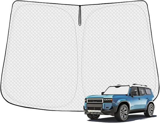 Canvcle Windshield Sun Shade for 2024-2025 2026 Toyota Land Cruiser Accessories Thicken 6-Layer Front Window Sunshade Cover Sun Visor Protector Foldable Block UV Rays Keep Vehicle Cool