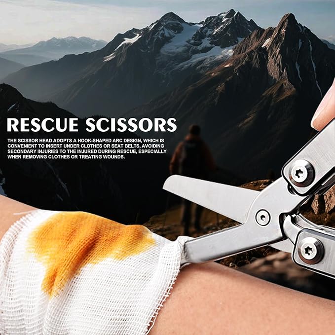 SQT2052 9-in-1 Multitool - Foldable, Professional Multitool for Men, DIY, Outdoor Camping, Home Repairs, Survival Kit, Hiking, Fishing, Emergency Use, Compact & Durable, Ideal Gift for Men