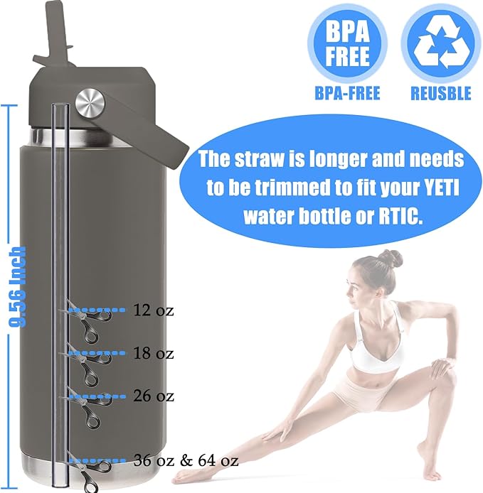 Haloera Straw Lid for Yeti Rambler Bottle - 18 26 36 64 oz, Lid with Straws and Flexible Handle Straw Lid Replacement, Straw Cap Compatible with Yeti Rambler Water Bottle Accessories