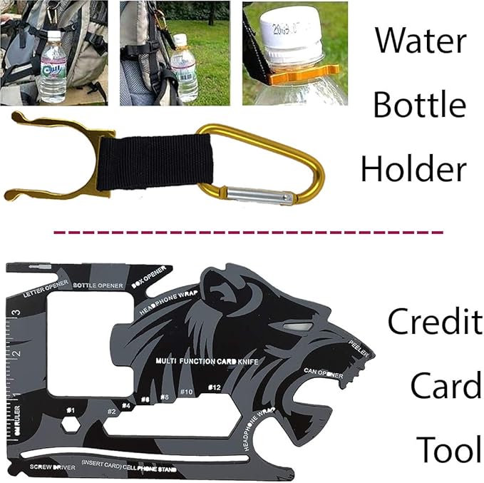 Survival Kit - All-in-One Survival Gear and Supplies for Camping, Hiking, Hunting, and Car Emergencies - Essential Tools, Great Gift for Men, Fathers, Boyfriends, Boys, Dads and Scouts