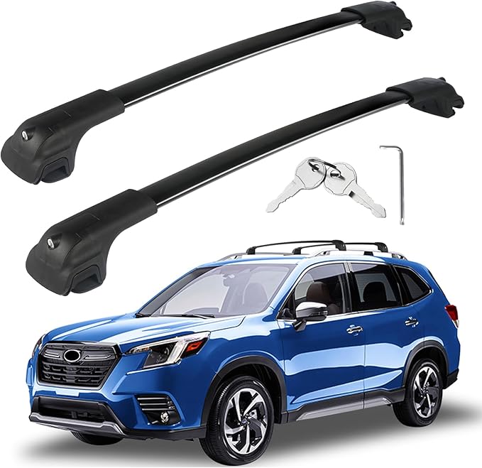 300LBS Roof Rack Cross Bars Compatible with Subaru Forester 2014-2026(NOT for Wilderness) Heavy-Duty Aluminum Crossbars Roof Rails Rooftop Cargo Basket Carrier Bag Luggage Canoe Kayak Bike