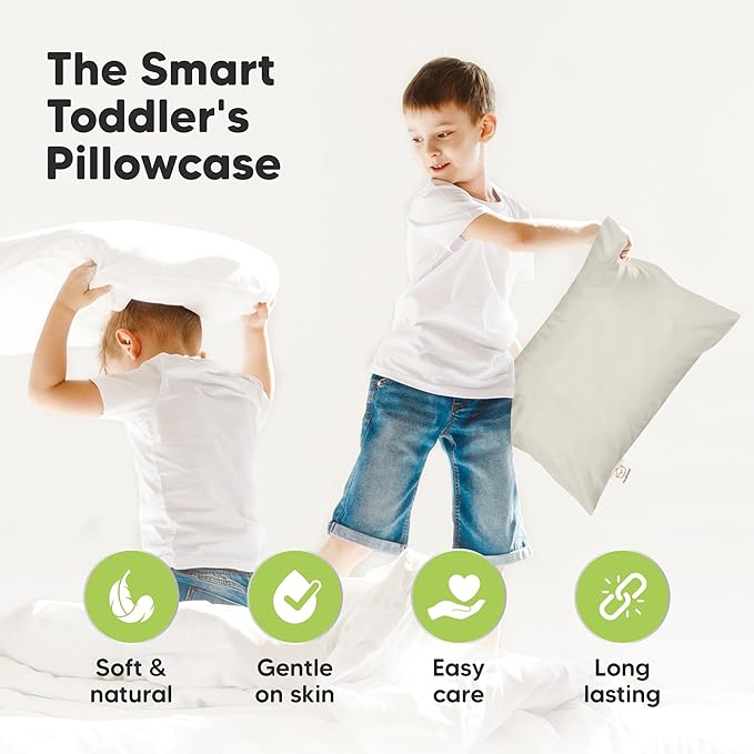 KeaBabies 13 x18 Toddler Pillowcase, Waterproof - Soft Waterproof Toddler Pillow Protector Cover for Kids, Boys, Girls, Durable Machine Washable, Small Travel Pillow Sold Separately (Pearl Gray)