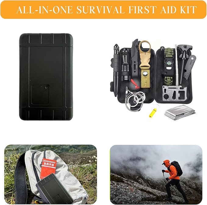 Olipus All in One Survival First Aid Kit IFAK EMT Molle Trauma Pouch Compact Emergency Survival Gear for Home Car Camping Hiking Earthquake