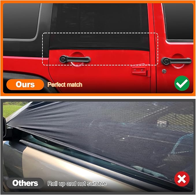Jeep Car Window Screens for Camping Wrangler Window Shade Rear Blackout Shades for Car Side Windows Jeep Window Covers Custom Fit Jeep Cherokee Compass Grand Cherokee Liberty Renegade