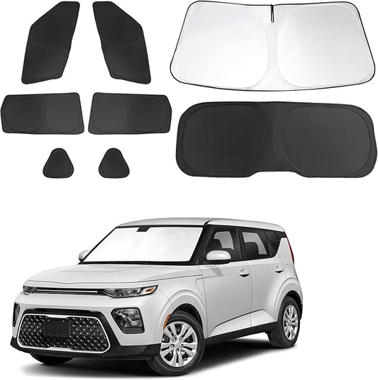 TINGLU Window Shades for Kia Soul 2020-2025 2026 Accessories Car Side Full Windows Windshield Sun Shade Sun UV Rays Privacy Protection for Camping 8PCS