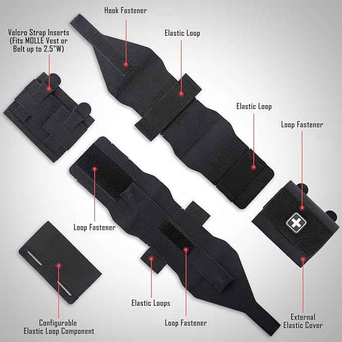 LIVANS Molle IFAK Micro Trauma Pouch, Tactical First Aid Belt IFAK Bag Medical EMT Emergency Survival Med Pouch Small EDC Portable Pack with Tourniquet Hammock for Duty Belt Vest Hunting