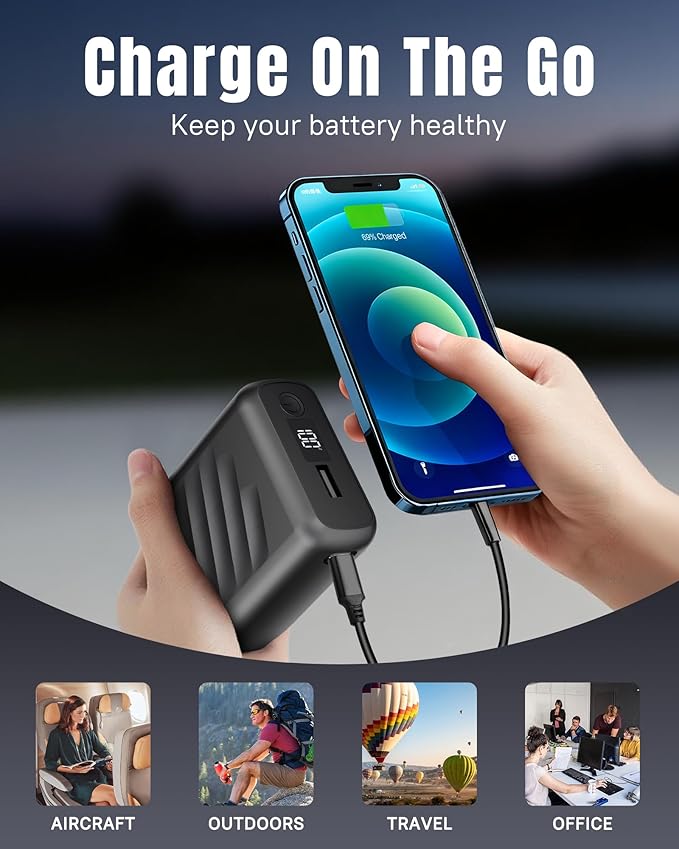 RIAFOX DC Output 7.4V 20000mAh USB 5V2A Battery Pack Heated Clothing Women Men Jacket Coat Blanket Camping Chair Charger Power Bank for Wulcea Venustas Weamest Kovnlo Gotobi Ororo Tidewe Mnzz