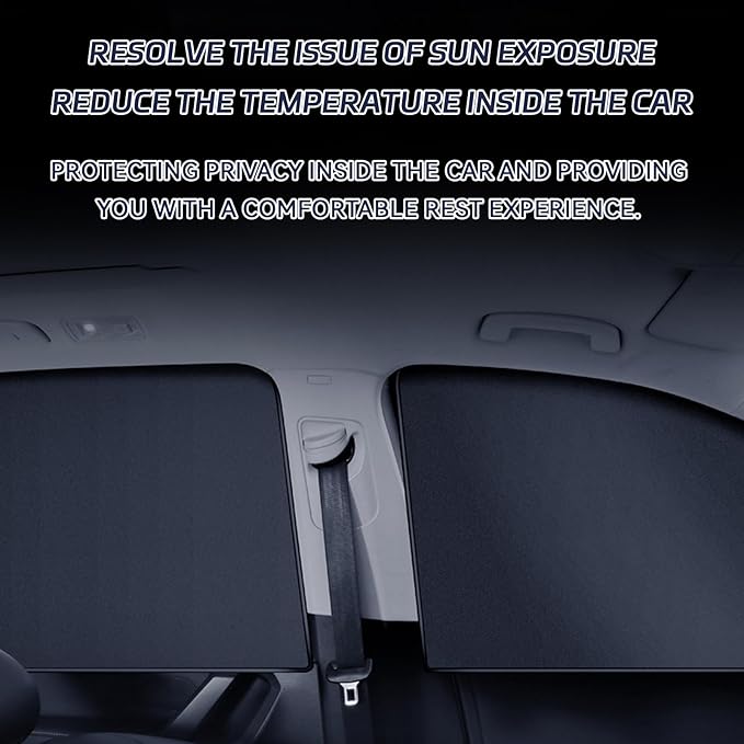 4 PCS Car Side Window Sun Shades, Foldable Sun Shade for Car Window Baby, Strong-Light Blocking & UV Protection Privacy Covers, Summer Essentials Accessory for Camping, Sleeping (Color)