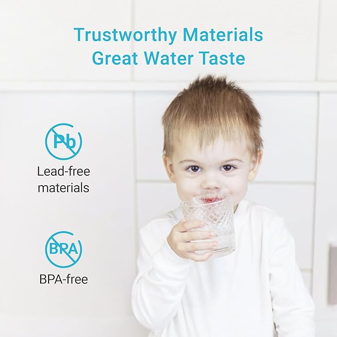 AQUA CREST Water Filter Compatible with LS Home Pitcher and Dispenser Systems, Replacement for LS Water Filter, Reduces Chlorine, 1 Membrane Micro Filter and 1 Activated Carbon Filter