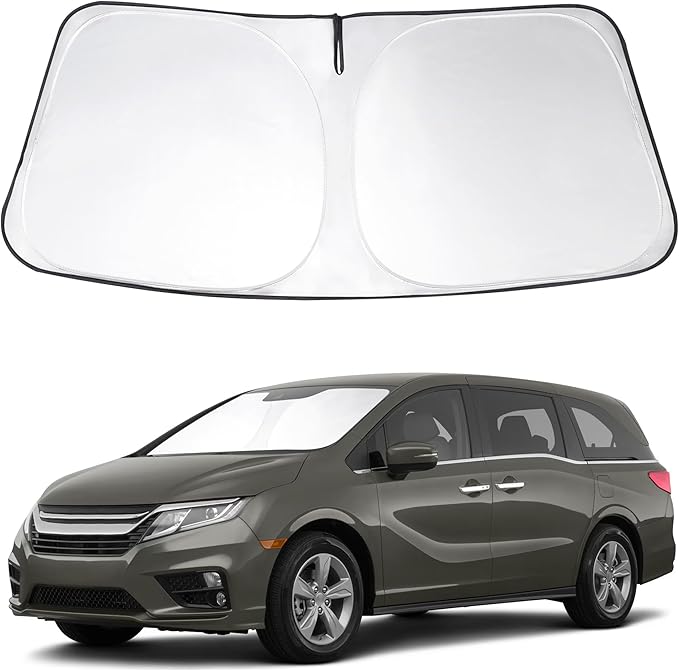 Windshield Sun Shade Custom Fit 2018-2024 2025 2026 Honda Odyssey Accessories LX,EX,EX-L,Touring,Elite Minivan Front Window Sunshade Covers Blocks Sun Rays & Heat