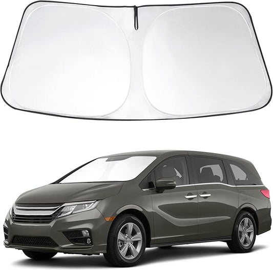 Windshield Sun Shade Custom Fit 2018-2024 2025 2026 Honda Odyssey Accessories LX,EX,EX-L,Touring,Elite Minivan Front Window Sunshade Covers Blocks Sun Rays & Heat