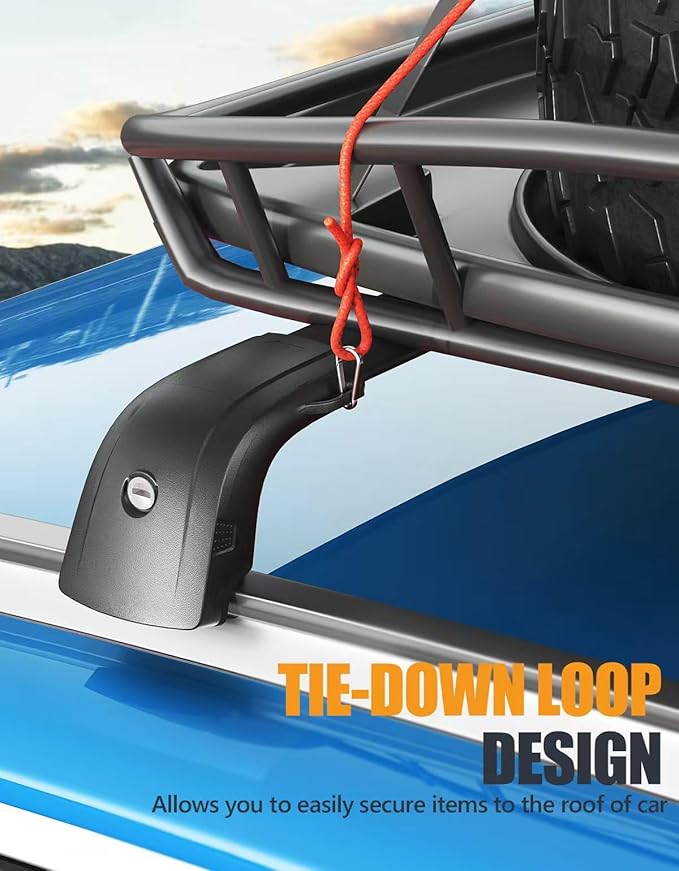 KINGGERI 300lbs Roof Rack Cross Bars Compatible with 2019-2023 Hyundai Santa Fe & Santa Fe Hybrid, Lockable Anti-Theft Aluminum Roof Rails Crossbars Cargo Carrier Bag Black