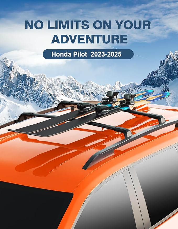 Roof Rack Cross Bars All-Metal Aluminum Compatible with Honda Pilot 2023 2024 2025 2026 Elite Sport Touring Trailsport (Except LX and EX-L) with Raised Side Rails, 220lbs Crossbar Luggage