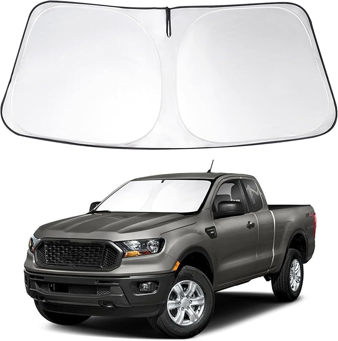 Windshield Sun Shade Custom Fit 2019-2024 2025 2026 Ford Ranger Accessories Front Window Sunshade Sun Visor Heat Protection Keep Car Interior Cool