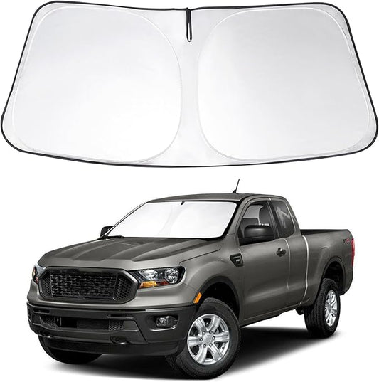 Windshield Sun Shade Custom Fit 2019-2024 2025 2026 Ford Ranger Accessories Front Window Sunshade Sun Visor Heat Protection Keep Car Interior Cool
